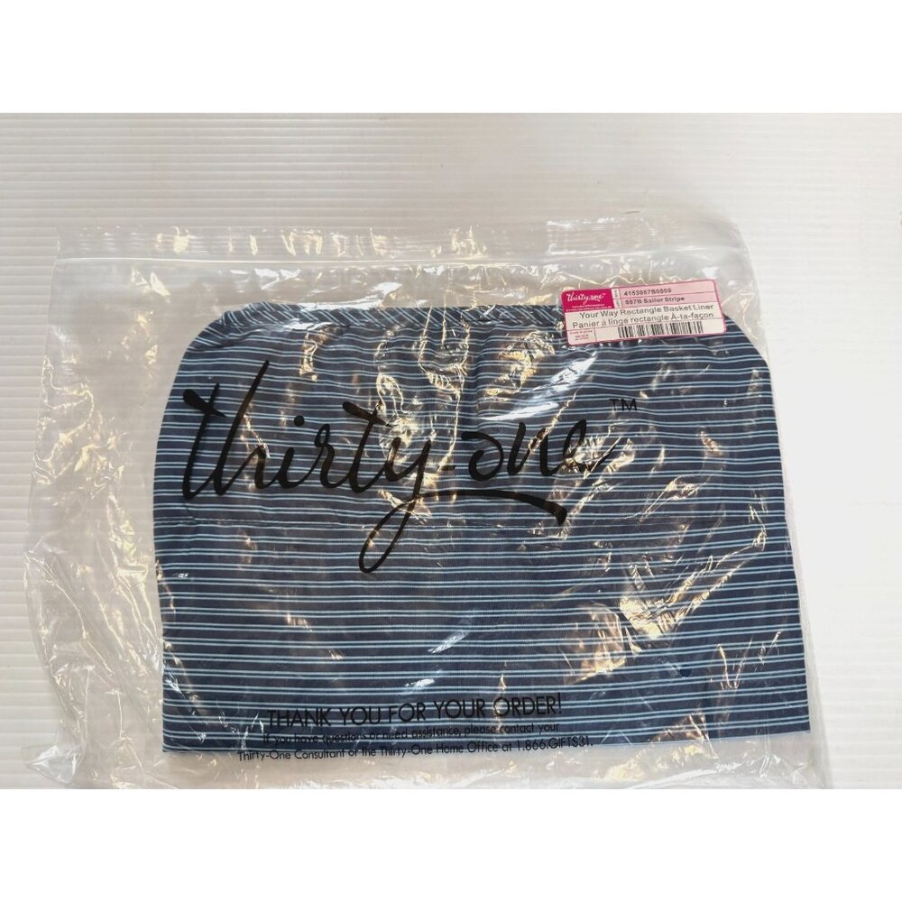 NEW Thirty One Rectangle Basket Linerβ 087B Sailor Stripe # 4153087B0000
